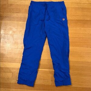 vintage Fila blue windbreaker pants.